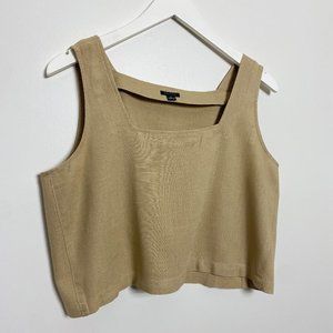 Like NEW Ann Taylor Tan Linen Crop Top Tank